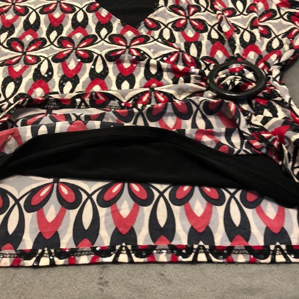 Studio 1940 Sparkle Dot Print Layered Look Top Vintage Woman Size XL - Picture 8 of 8